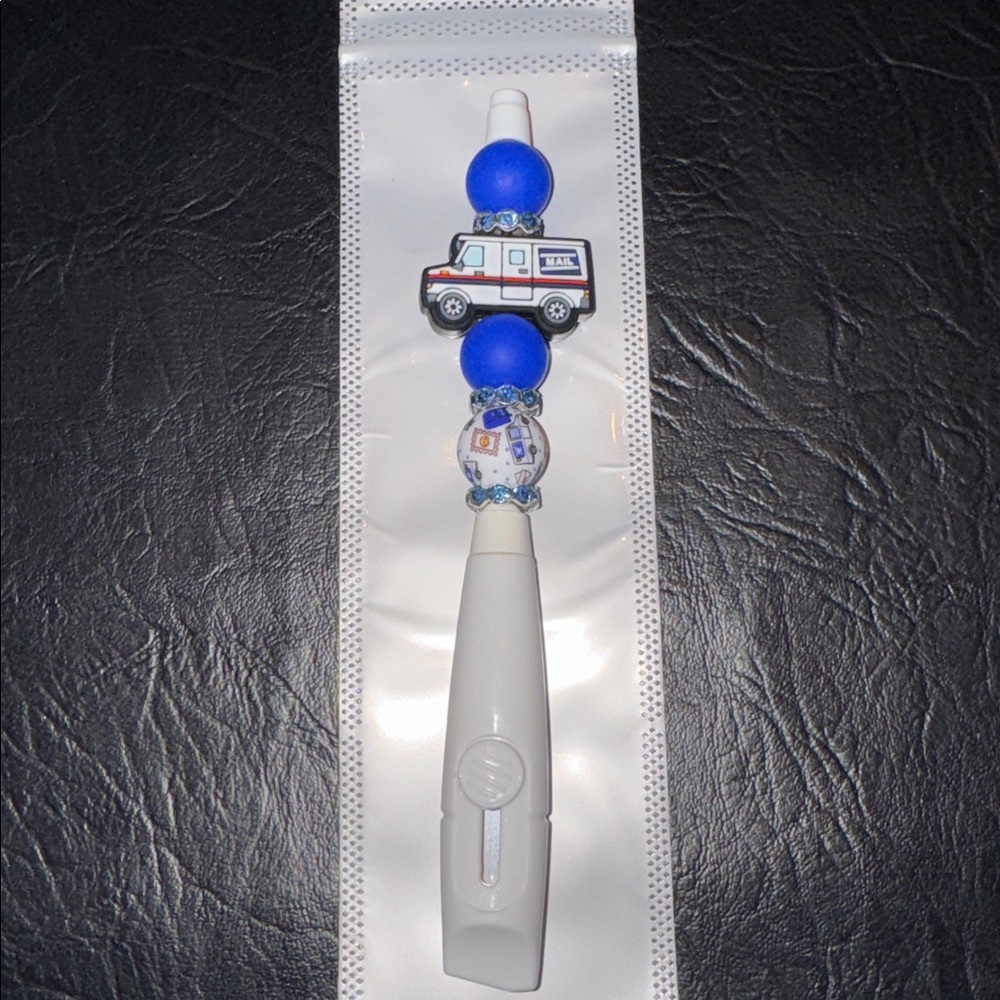 Box Cutter Blue & White Mail Truck Pretty Handcrafted by @funshop99, NEW